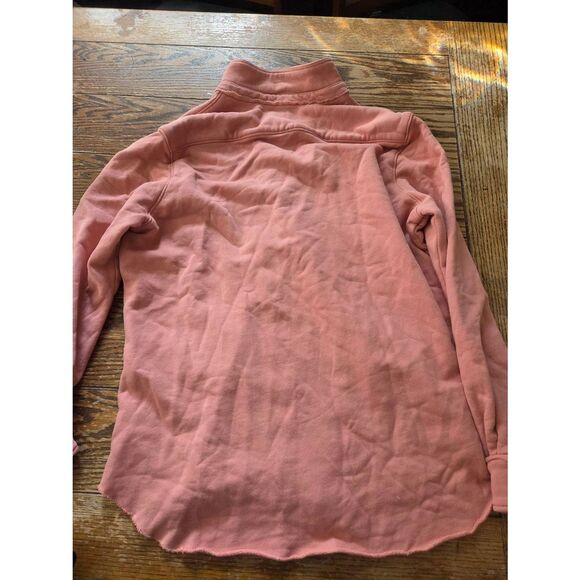 FRANK & EILEEN eileen sweatshirt button triple fleece in pink Sz Large - Picture 5 of 6